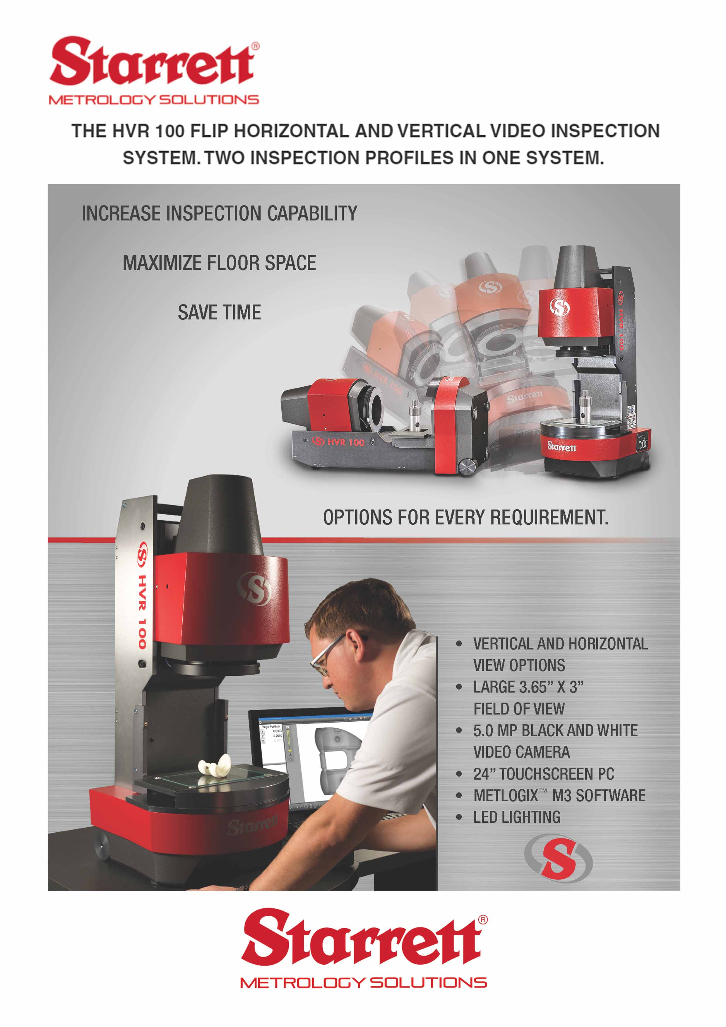 Starrett HVR 100 Flip Horizontal and Vertical Video Inspection System